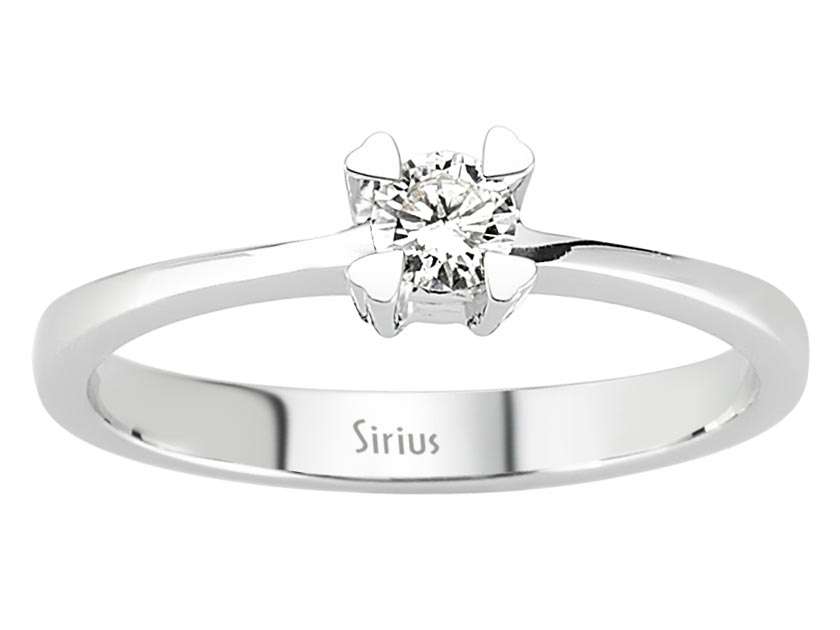 0,17 Karat Diamant Solitär Ring in 14 K Weissgold - handgefertigter Diamantschmuck aus Feingold | Sirius Diamant