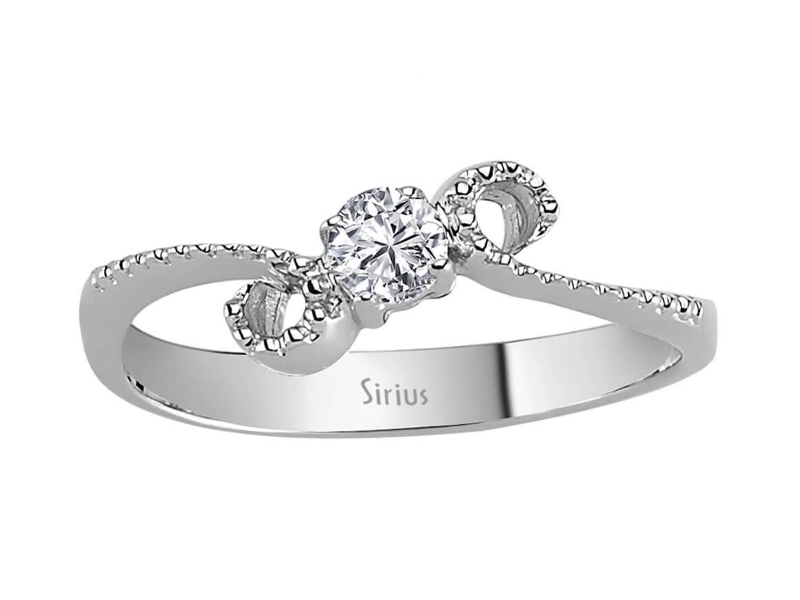 0.17 carat diamond solitaire ring in 14K white gold
