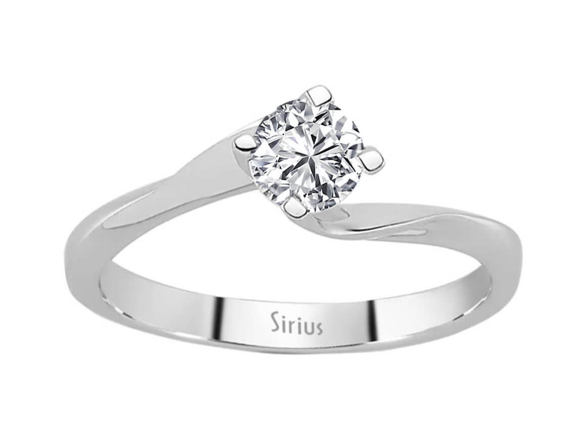 0,43 Karat Diamant Solitär Ring in 585er 14 Karat Weißgold - handgefertigter Diamantschmuck aus Feingold | Sirius Diamant
