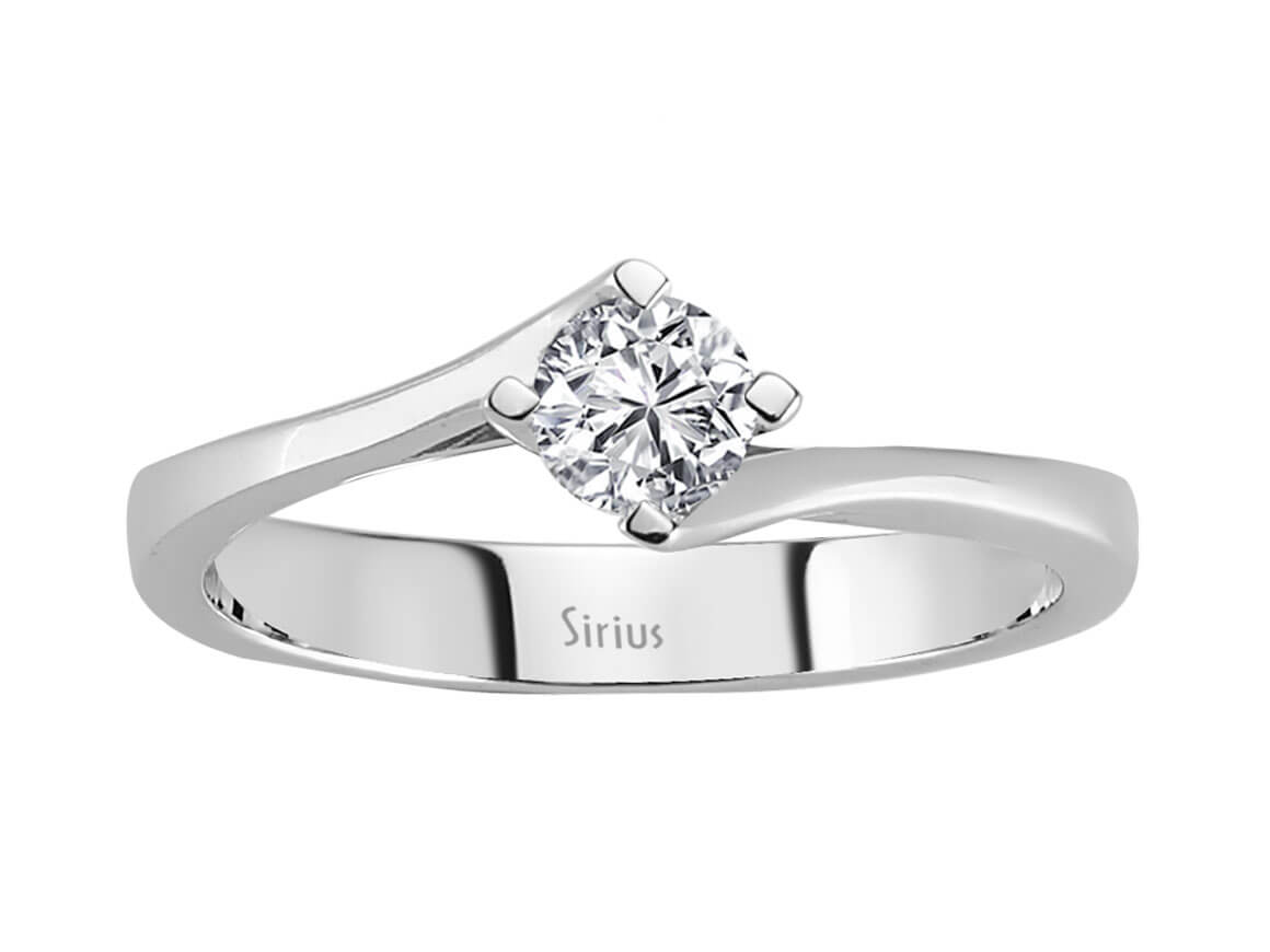 0,35 Carat Diamant Solitär Ring in 585er 14 Karat Weißgold - handgefertigter Diamantschmuck aus Feingold | Sirius Diamant