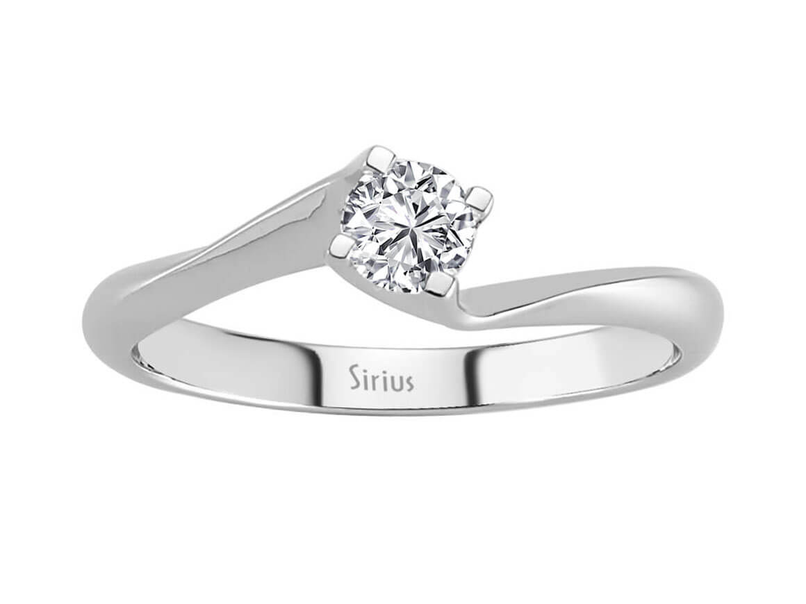 0,30 Carat Diamant Solitär Ring in 585 er 14 Karat Weißgold - handgefertigter Diamantschmuck aus Feingold | Sirius Diamant