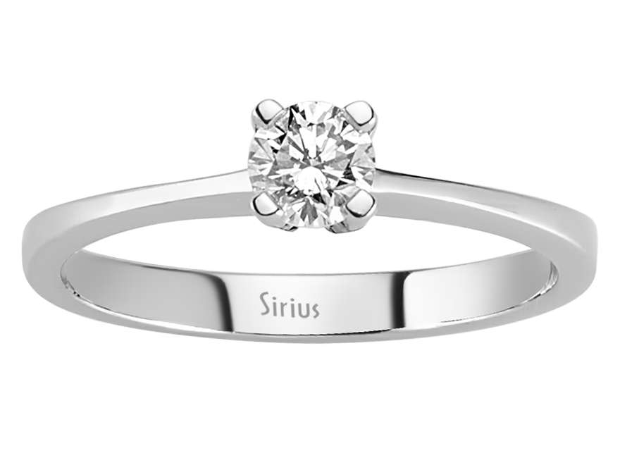 0,32 Carat Diamant Solitär Ring in 585er 14 Karat Weißgold - handgefertigter Diamantschmuck aus Feingold | Sirius Diamant