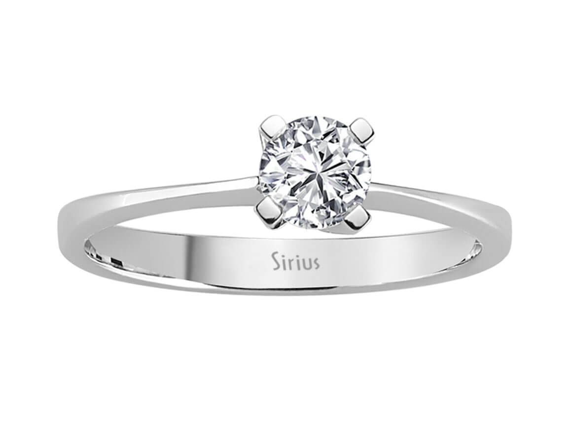 0,41 Karat Diamant Solitär Ring in 585er 14 Karat Weißgold - handgefertigter Diamantschmuck aus Feingold | Sirius Diamant
