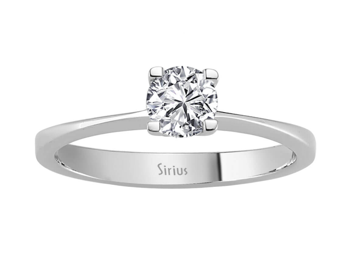 0,47 Karat Diamant Solitär Ring in 14 Karat Weißgold – handgefertigter Diamantschmuck aus Feingold | Sirius Diamant