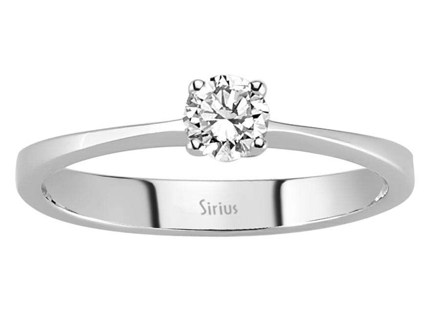 0,27 Karat Diamant Solitär Ring in 585er 14 Karat Weißgold - handgefertigter Diamantschmuck aus Feingold | Sirius Diamant