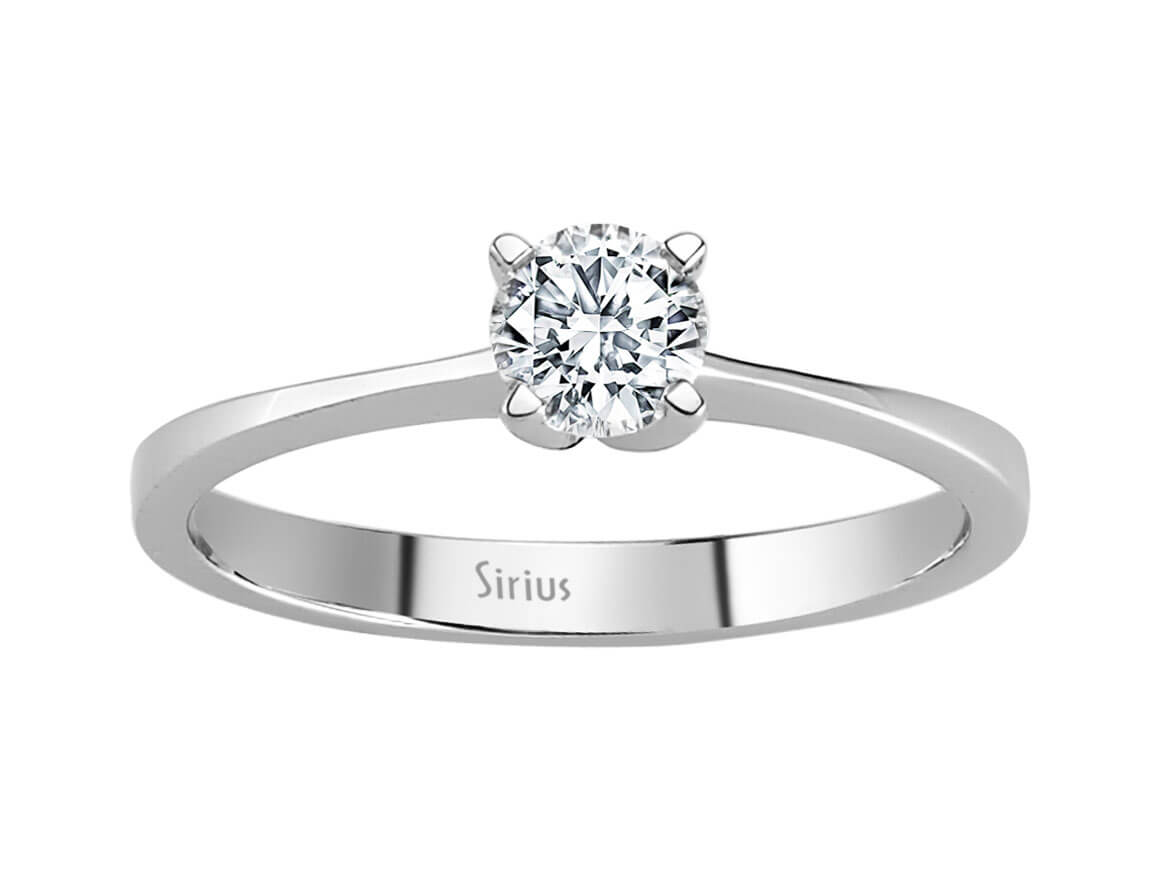 0,32 Karat Diamant Solitär Ring in 585er 14 Karat Weißgold - handgefertigter Diamantschmuck aus Feingold | Sirius Diamant