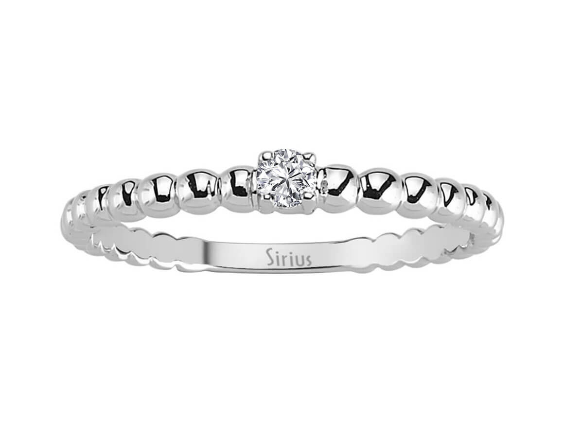0.07 carat diamond solitaire ring in 8K white gold