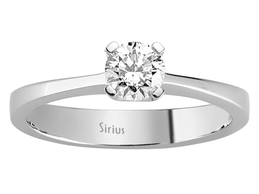 0,46 Karat Diamant Solitär Ring in 14 Karat Weißgold - handgefertigter Diamantschmuck aus Feingold | Sirius Diamant