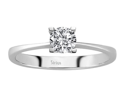 0.50 carat diamond solitaire ring in 750 18 carat white gold