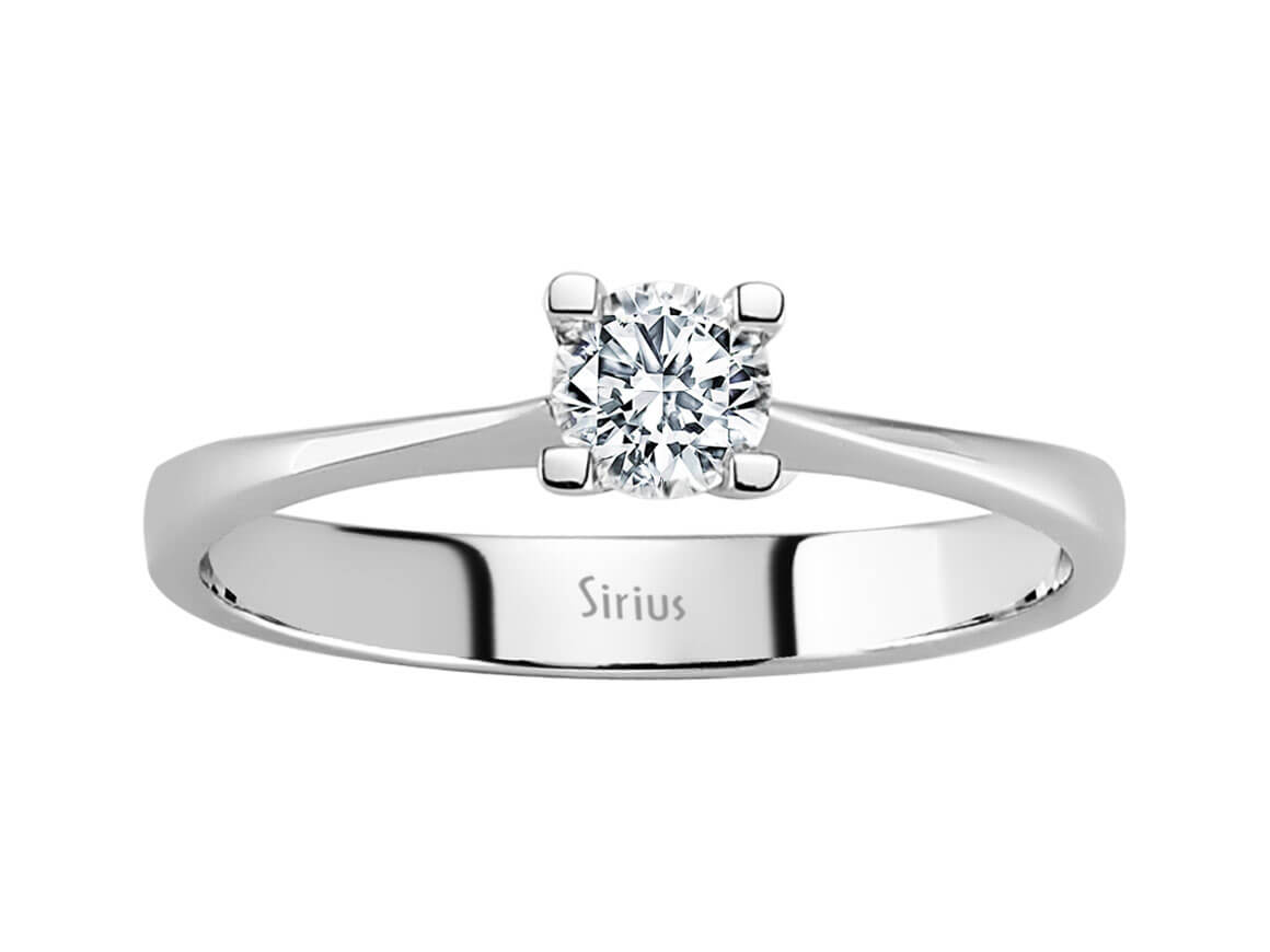 0,30 Karat Diamant Solitär Ring in 14 K Weißgold - handgefertigter Diamantschmuck aus Feingold | Sirius Diamant