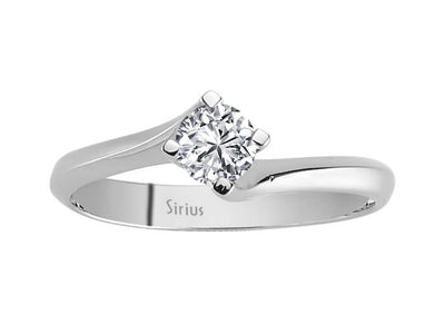 0.33 carat diamond solitaire ring in 14 K white gold