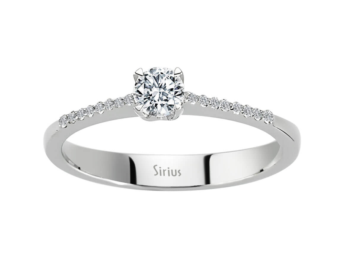 0,30 Karat Diamant Solitär Ring in 585er 14 K Weißgold - handgefertigter Diamantschmuck aus Feingold | Sirius Diamant
