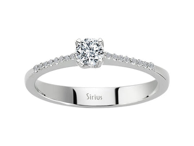 0.30 carat diamond solitaire ring in 14K white gold
