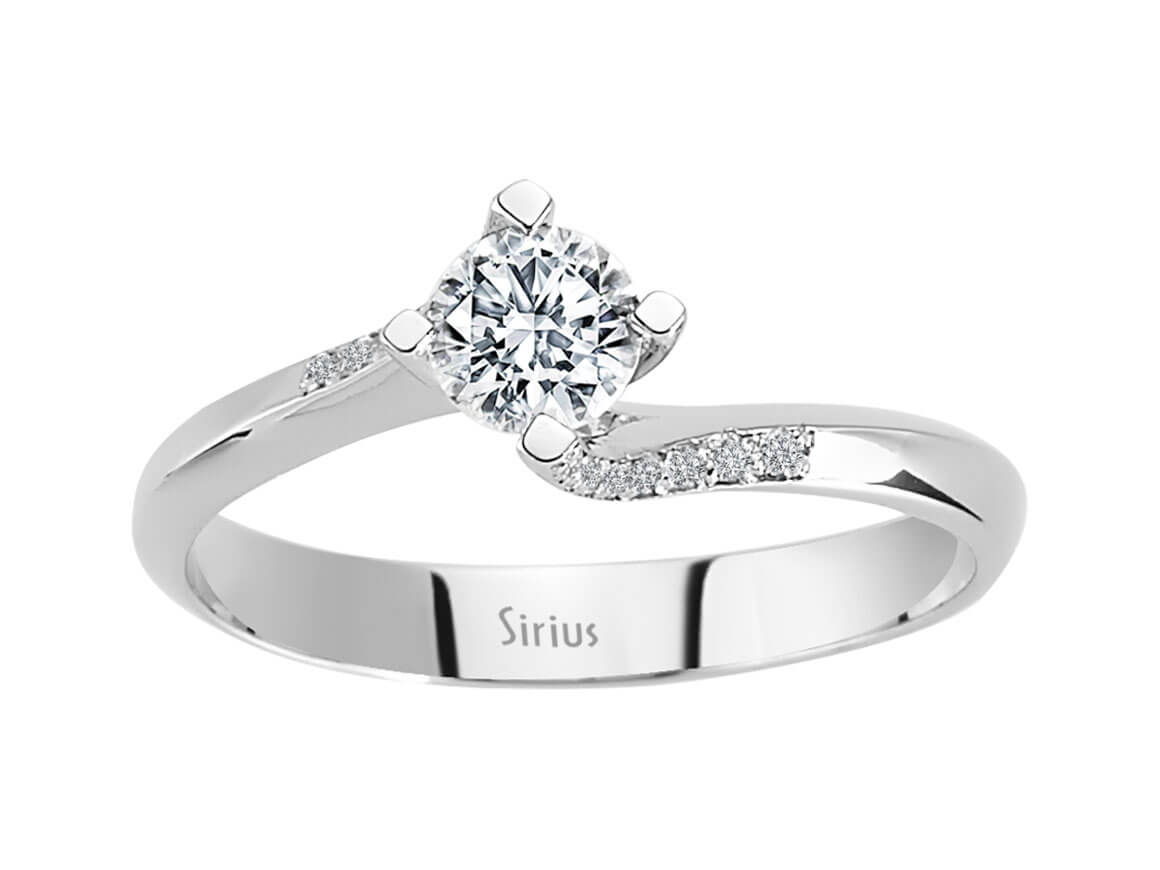 0,46 Karat Diamant Solitär Ring in 585er 14 Karat Weißgold - handgefertigter Diamantschmuck aus Feingold | Sirius Diamant