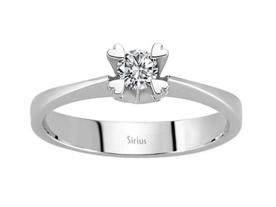 Bague solitaire en or blanc 14 carats avec diamant de 0,18 carat