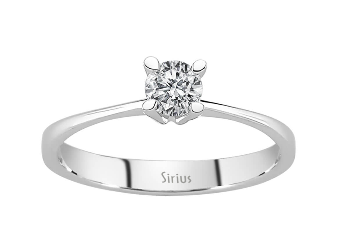 0,32 Carat Diamant Solitär Ring in 585er 14 Karat Weißgold - handgefertigter Diamantschmuck aus Feingold | Sirius Diamant