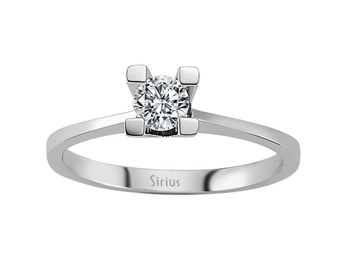 0,27 Karat Diamant Solitär Ring in 585er 14 Karat Weißgold - handgefertigter Diamantschmuck aus Feingold | Sirius Diamant