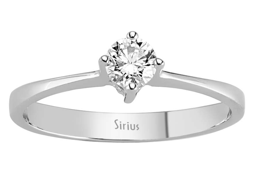0,29 Carat Diamant Solitär Ring in 585er 14 Karat Weißgold - handgefertigter Diamantschmuck aus Feingold | Sirius Diamant