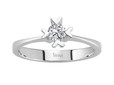 0.22 carat diamond solitaire ring in 14 K white gold