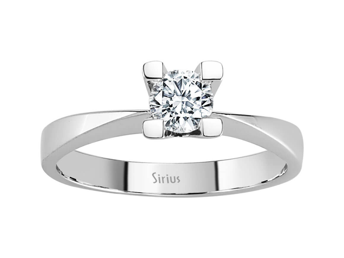 0.41 carat diamond solitaire ring in 14 carat white gold