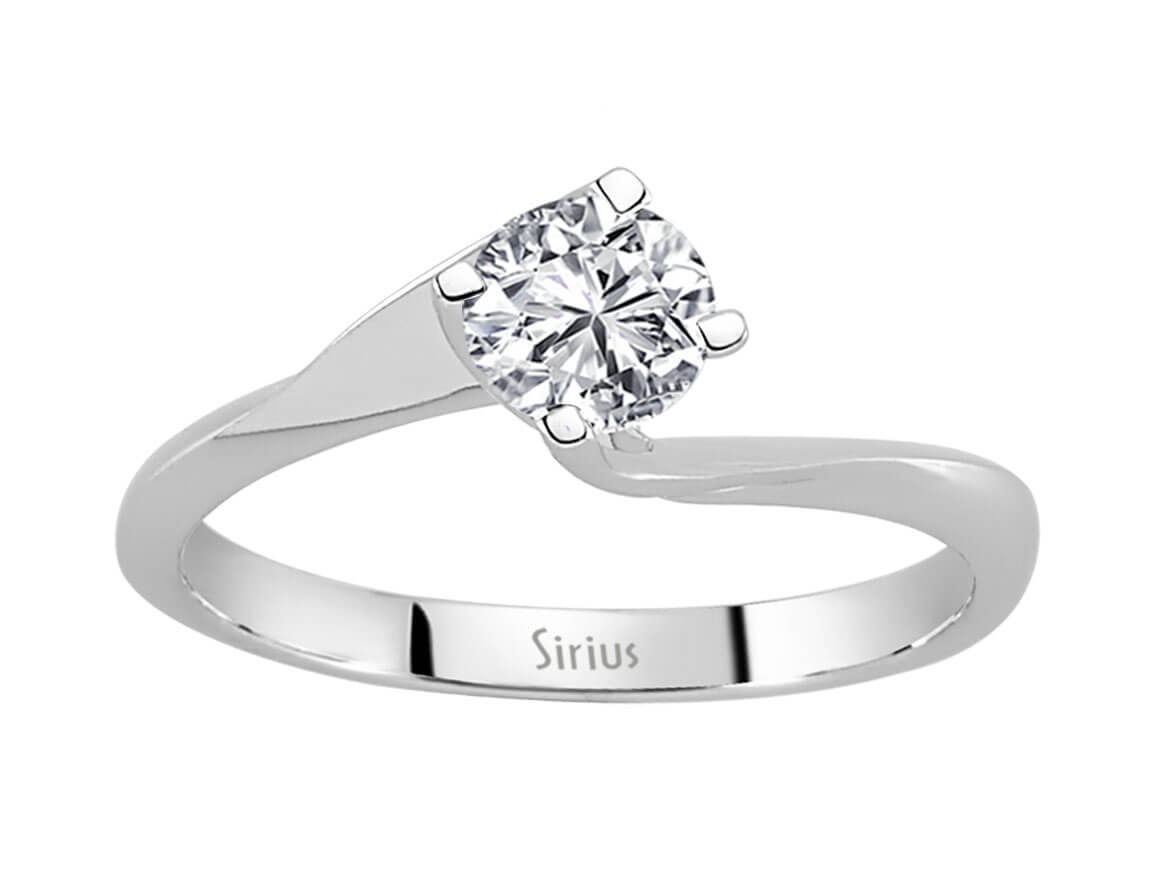 0,52 Karat Diamant Solitär Ring in 14 Karat Weißgold - handgefertigter Diamantschmuck aus Feingold | Sirius Diamant