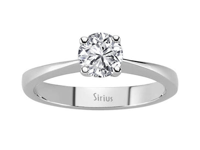 0.60 carat diamond solitaire ring in 14 K white gold