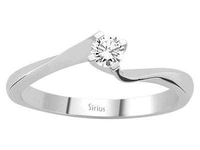 Bague solitaire en or blanc 14 carats avec diamant de 0,17 carat