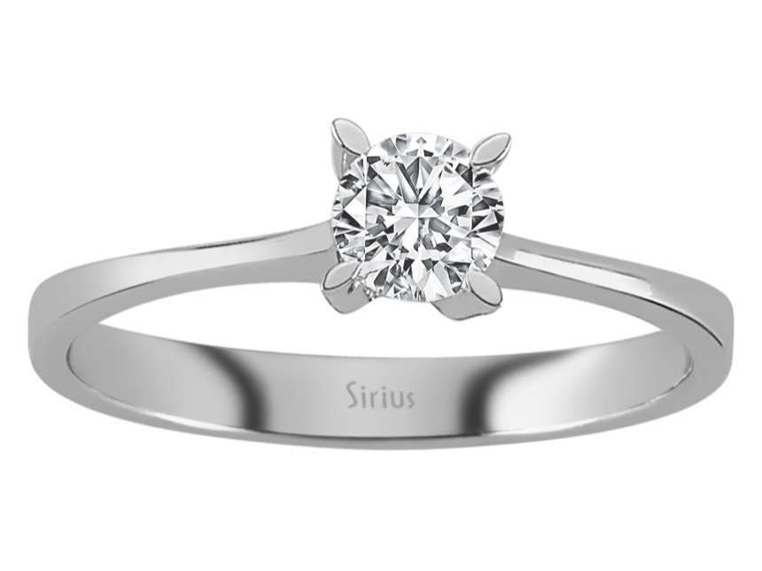 0,38 Karat Diamant Solitaire Ring in 585er 14K Weißgold - handgefertigter Diamantschmuck aus Feingold | Sirius Diamant