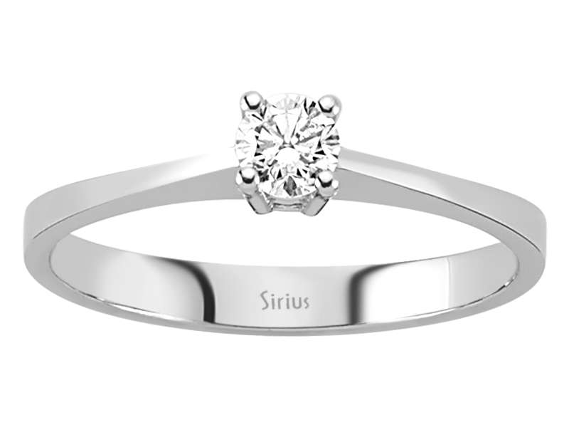 0,21 Karat Diamant Solitaire Ring 14K Weißgold - handgefertigter Diamantschmuck aus Feingold | Sirius Diamant