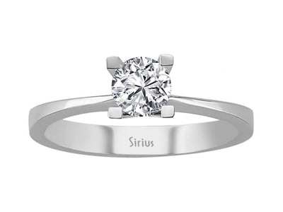 0.54 carat diamond solitaire ring in 14 K white gold