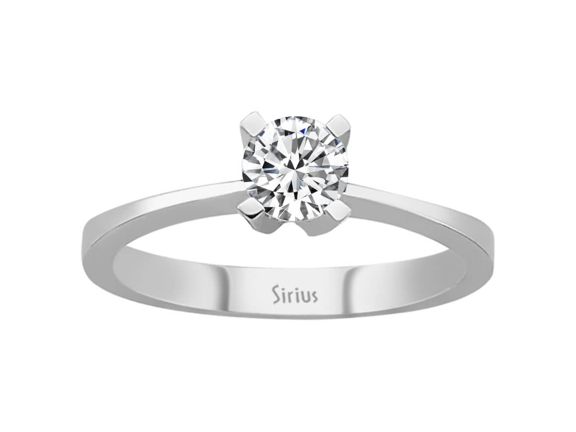 0.53 carat diamond solitaire ring in 18K white gold