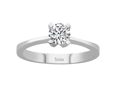 0.53 carat diamond solitaire ring in 18K white gold