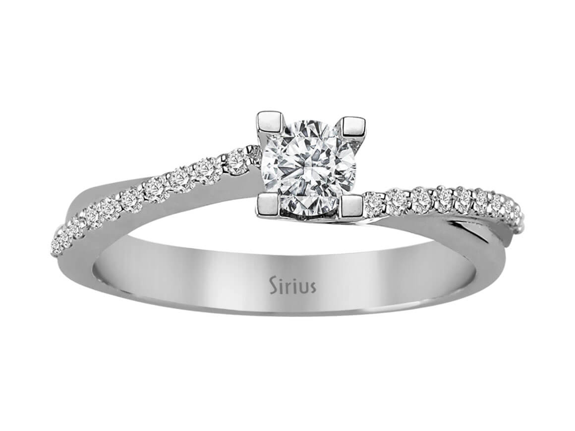 0.46 carat diamond solitaire ring in 14 K white gold