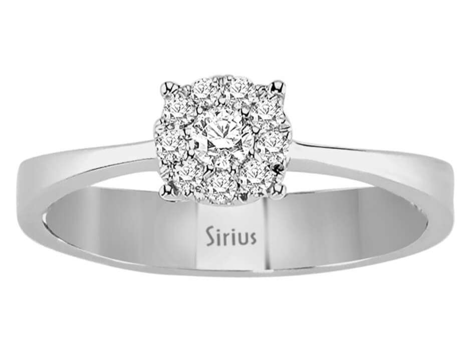 0,70 Karat Diamant Solitär Effekt Ring in 8 K Weißgold - handgefertigter Diamantschmuck aus Feingold | Sirius Diamant