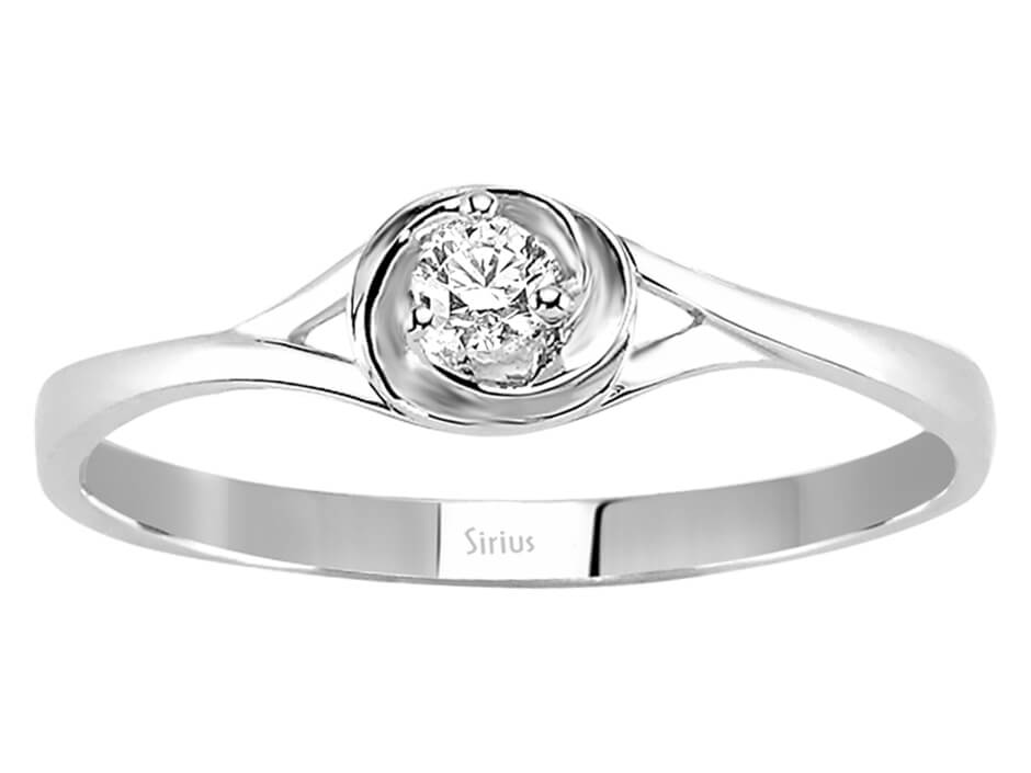 0,08 Karat Diamant Solitaire Ring in 333er 8 K Weißgold - handgefertigter Diamantschmuck aus Feingold | Sirius Diamant