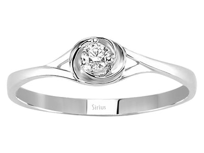 0.08 carat diamond solitaire ring in 333 8 K white gold