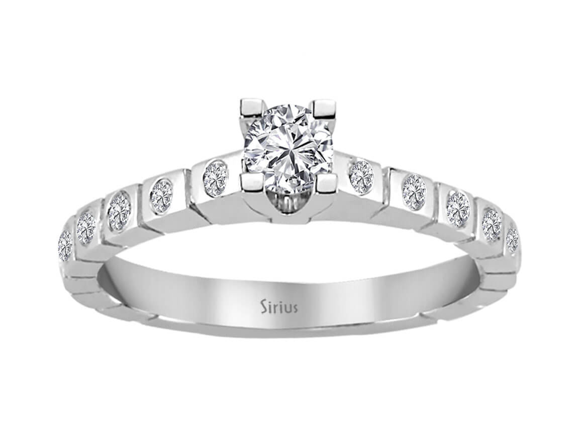 insgesamt 0,42 Karat Diamant Solitär Ring - handgefertigter Diamantschmuck aus Feingold | Sirius Diamant