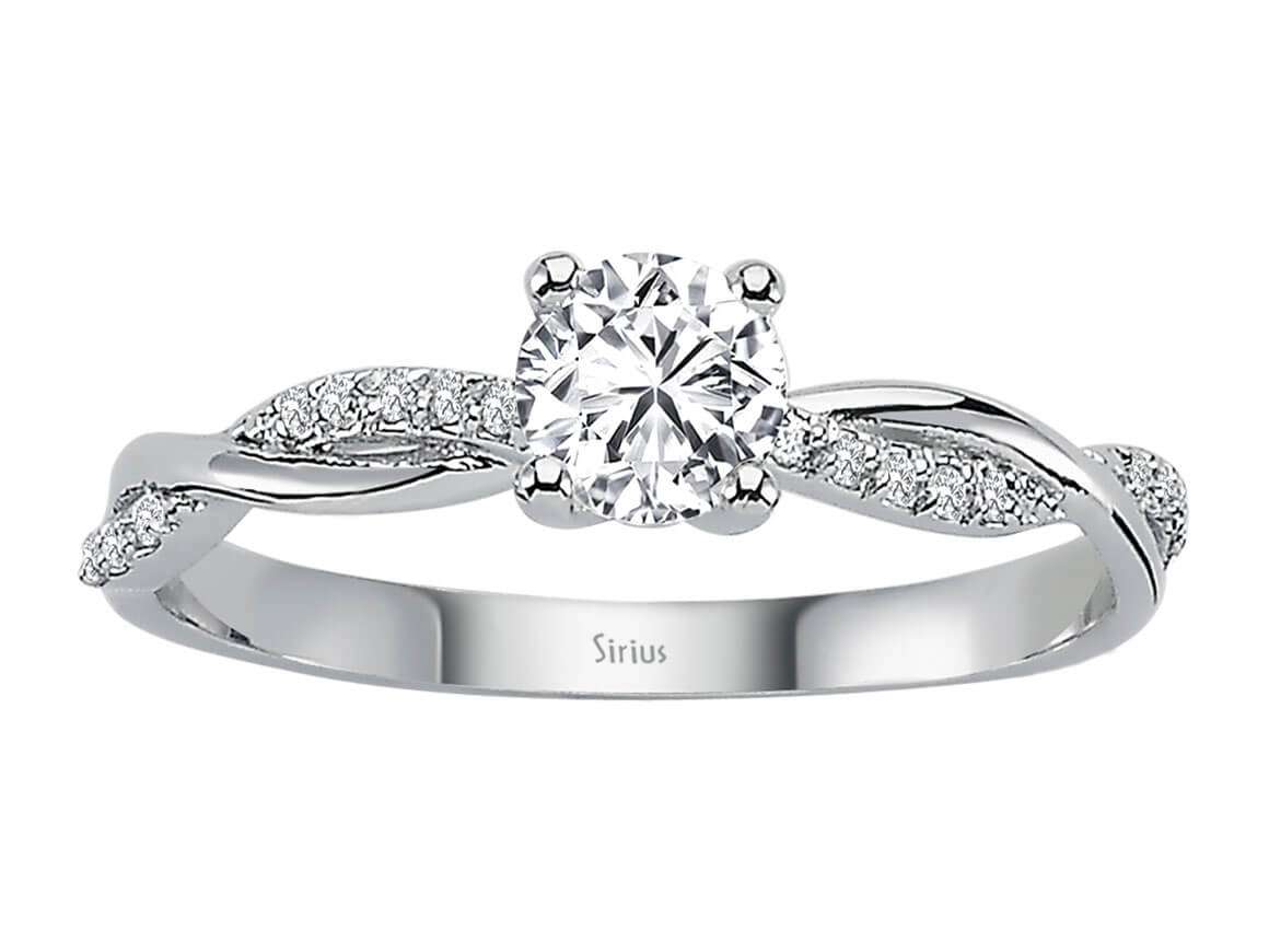 Insgesat 0,48 Carat Diamant Solitaire Ring - handgefertigter Diamantschmuck aus Feingold | Sirius Diamant