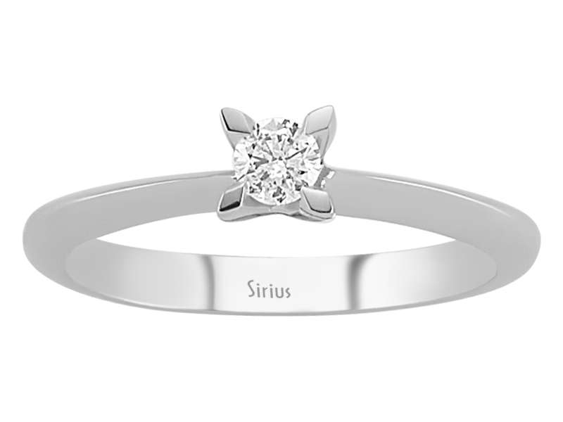 0,13 Karat Diamant Solitär Ring - handgefertigter Diamantschmuck aus Feingold | Sirius Diamant