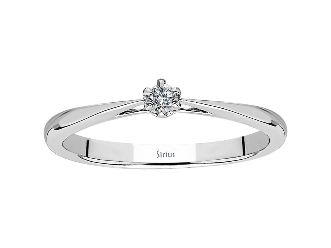 0,05 Karat Diamant Solitär Ring - handgefertigter Diamantschmuck aus Feingold | Sirius Diamant