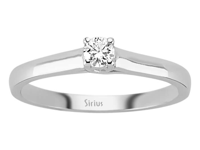 0,12 Karat Diamant Solitär Ring - handgefertigter Diamantschmuck aus Feingold | Sirius Diamant