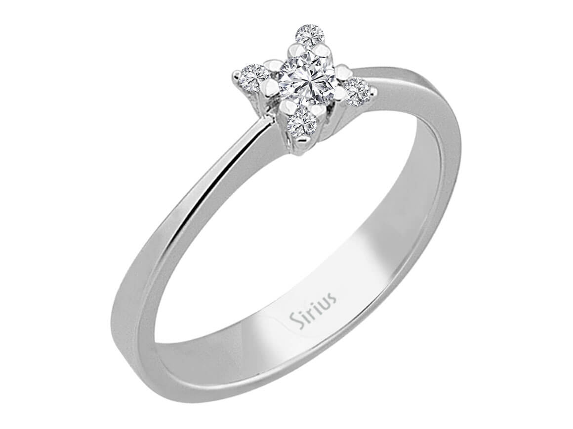 Insgesamt 0,15 Karat Diamant Solitär Ring - handgefertigter Diamantschmuck aus Feingold | Sirius Diamant