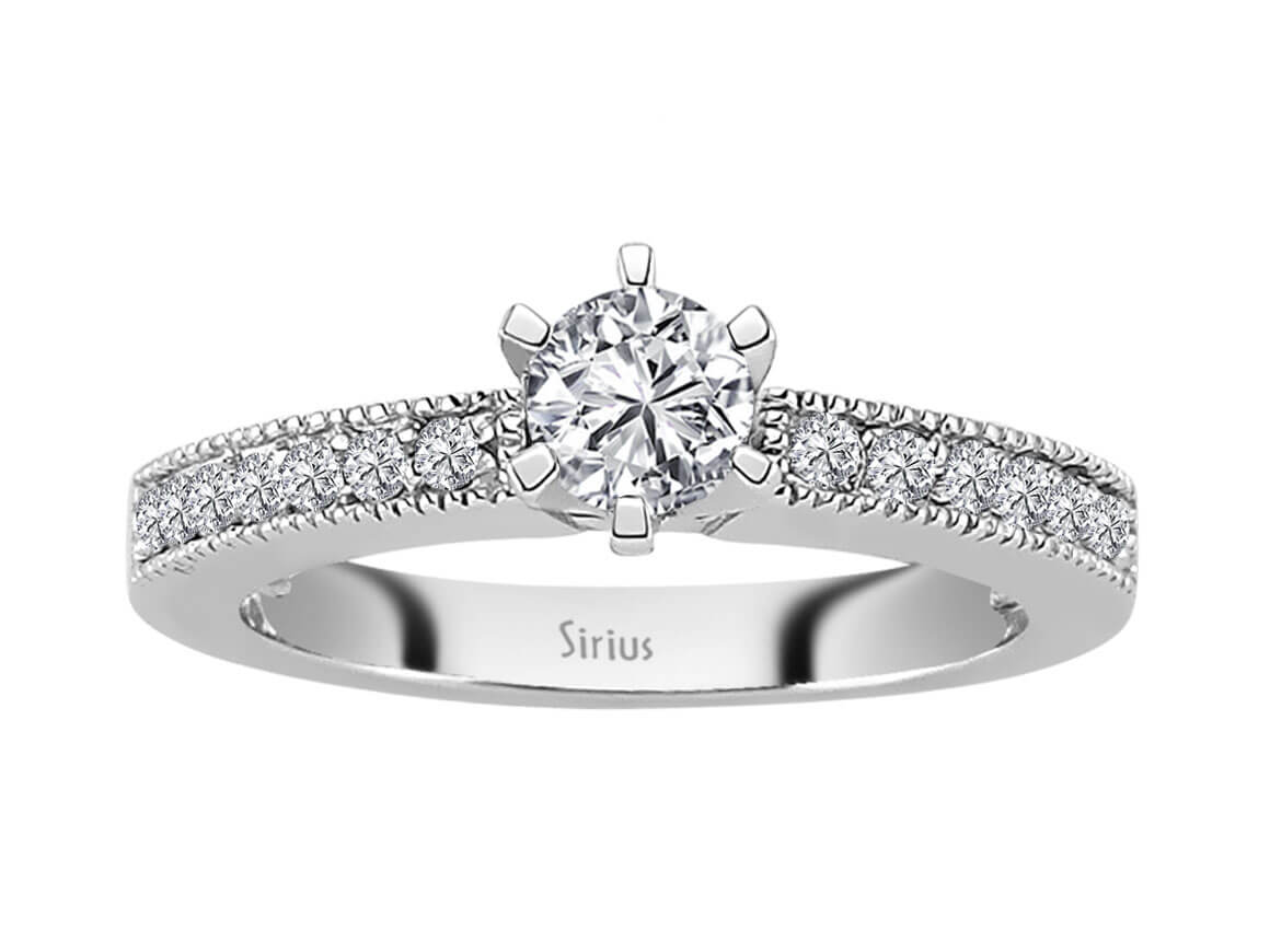 Insgesamt 0,47 Karat Diamant Solitär Ring - handgefertigter Diamantschmuck aus Feingold | Sirius Diamant