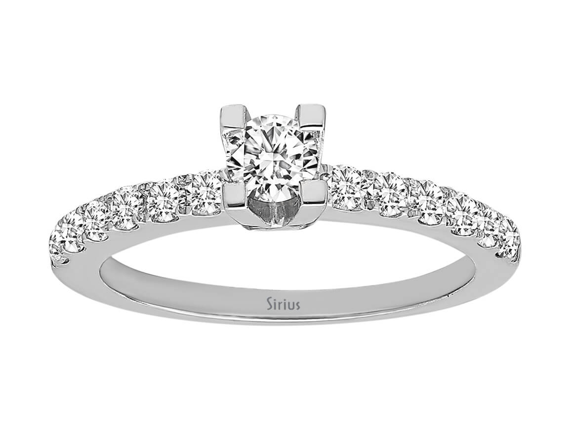 Insgesamt 0,59 Karat Diamant Solitär Ring - handgefertigter Diamantschmuck aus Feingold | Sirius Diamant