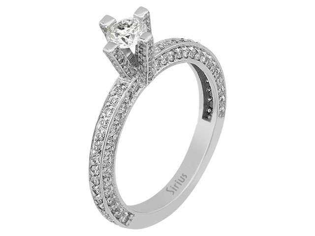Total 1.28 carat diamond solitaire ring