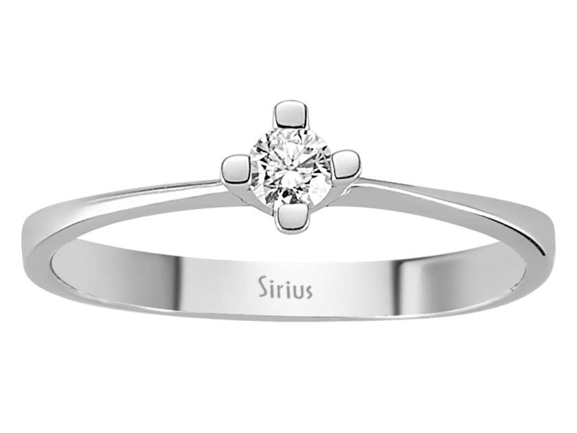 0,12 Karat Diamant Solitaire Ring - handgefertigter Diamantschmuck aus Feingold | Sirius Diamant