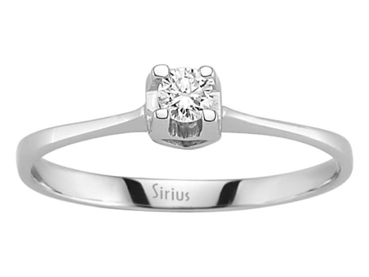 0,10 Karat Diamant Solitaire Ring - handgefertigter Diamantschmuck aus Feingold | Sirius Diamant