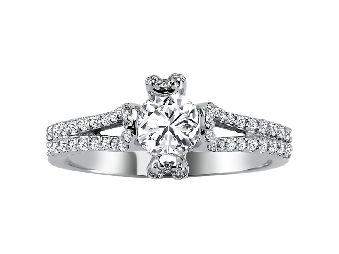 Total 0.79 carat diamond solitaire ring