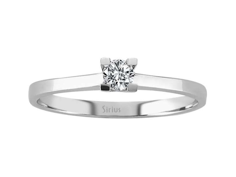 0,15 Carat Diamant Solitaire Ring in 18 K - handgefertigter Diamantschmuck aus Feingold | Sirius Diamant