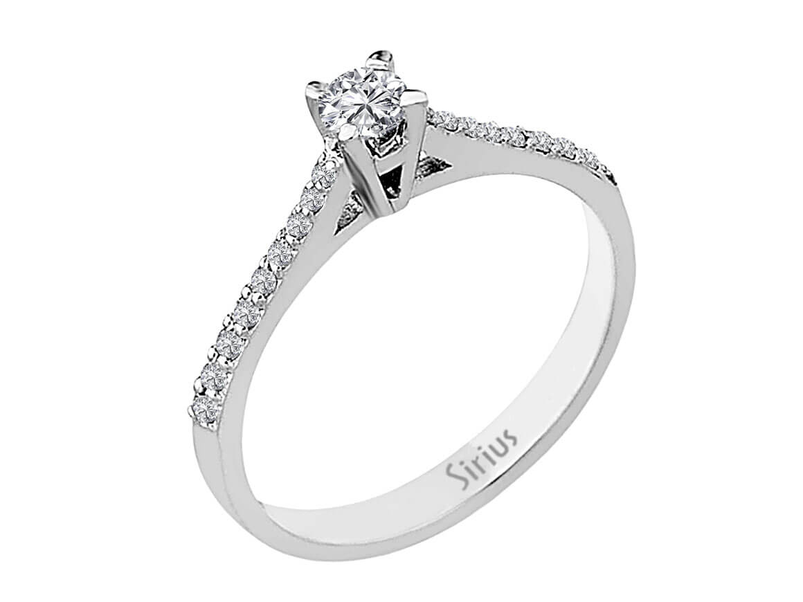 Total 0.30 carat diamond solitaire ring